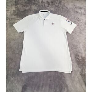 Nike Men's Sz M NBA Los Angeles Clippers Coaches Polo Short Sleeve White C15-8
